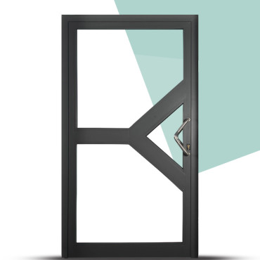 Aluminium Front Door Matt Grey KPD-1005 (3.3 ft x 7 ft)