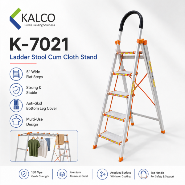 K-7021 Ladder Stool Cum Cloth Stand
