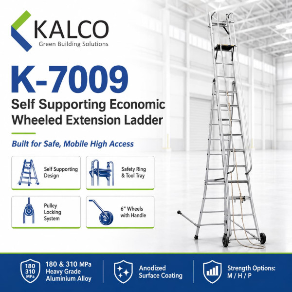 K-7009 Wheel Self Supporting Extension Industrial Aluminium Ladder