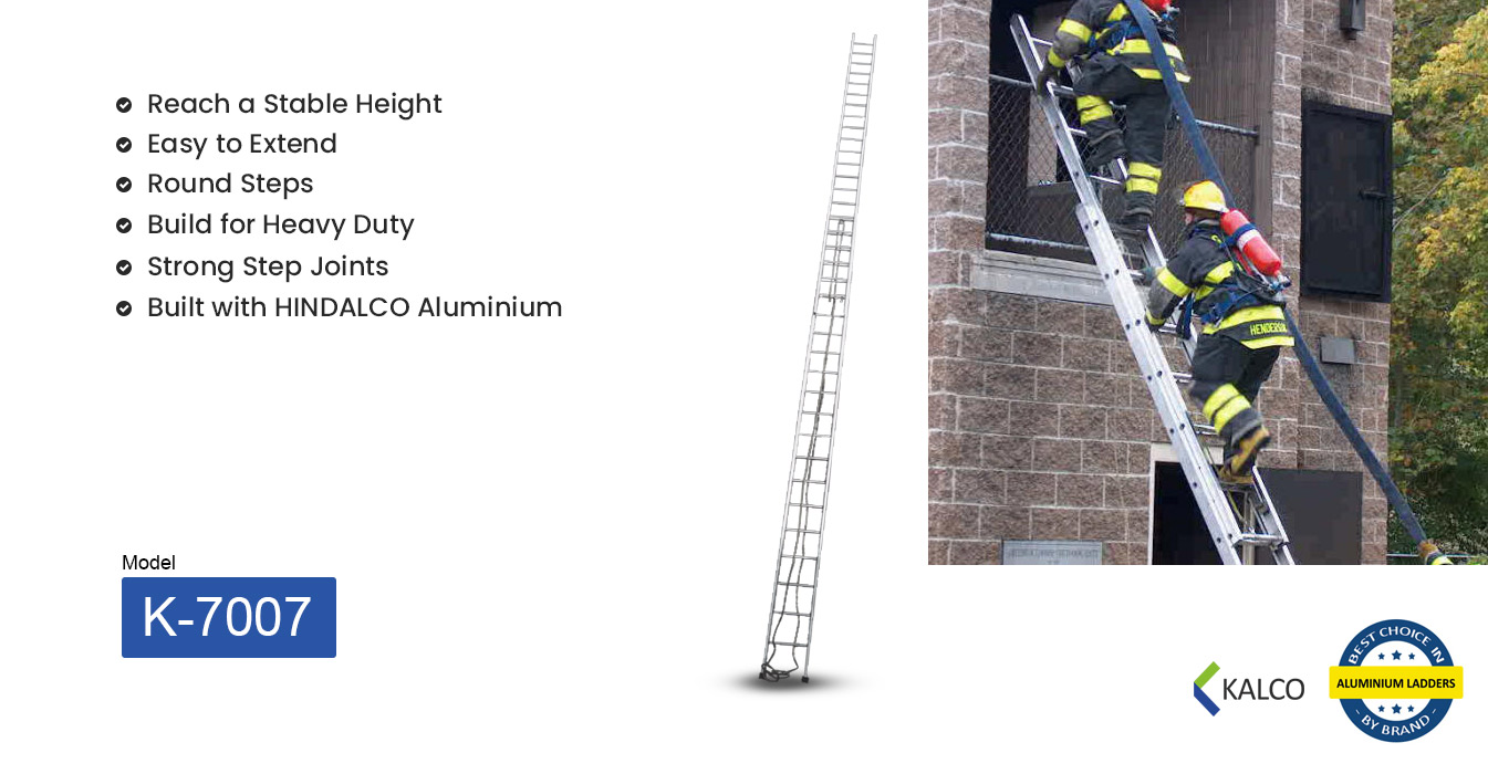 KALCO Aluminium Extendable Wall Supporting Ladder K 7007