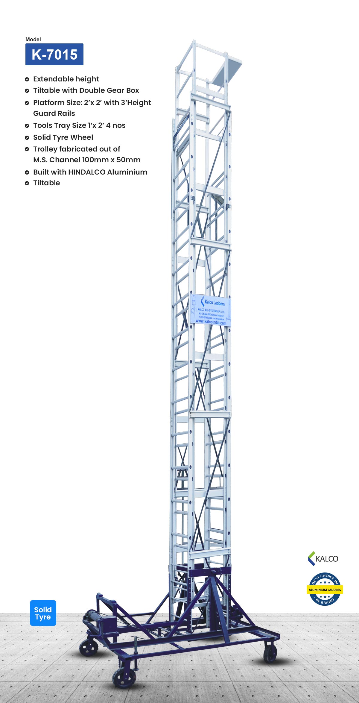 KALCO Aluminium Extendable Tower Ladder K 7015